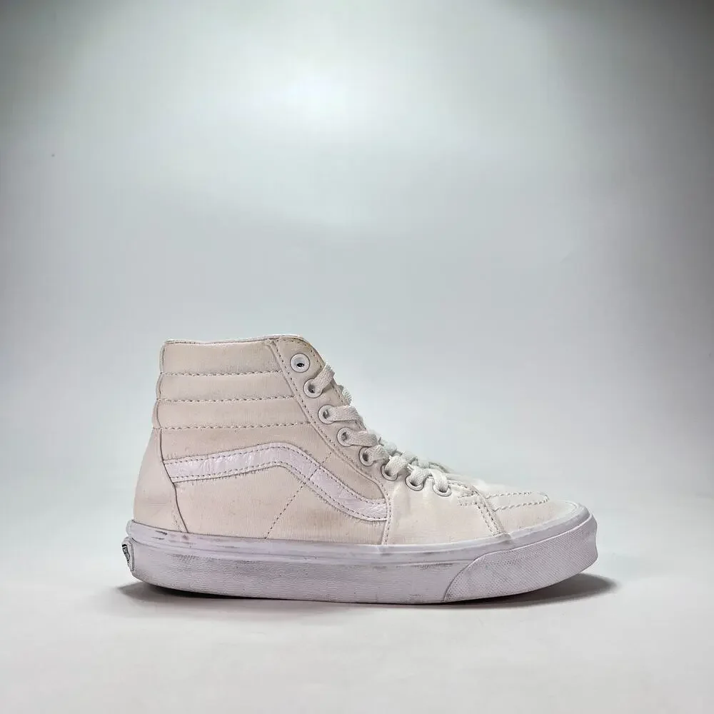 Vans Sk8-Hi True White Canvas Athletic High Top Skate Shoes 721356 Women's Sz 8